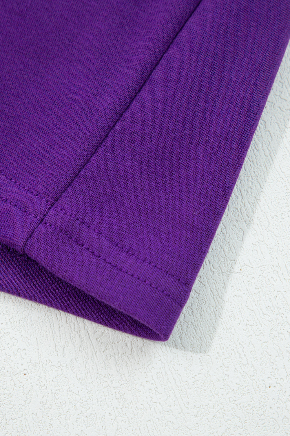 Tillandsia Purple Varsity Stripe Detail Drop Shoulder Pullover Mini Skirt Set-Two Piece Sets/Two Piece Dresses-[Adult]-[Female]-2022 Online Blue Zone Planet