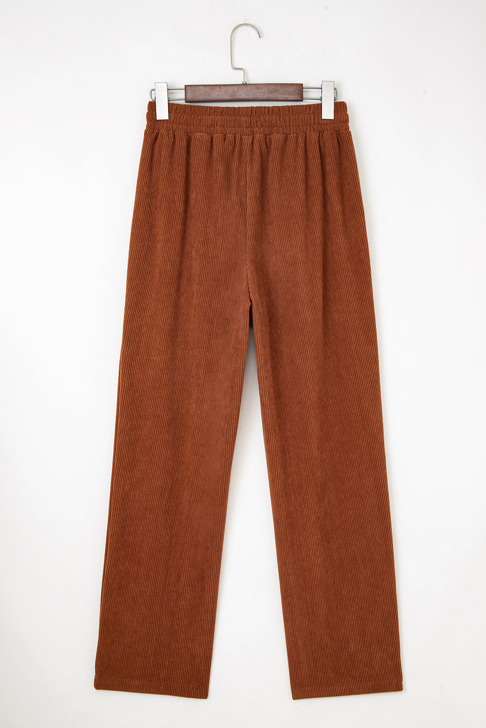 Chestnut Drawstring Elastic Waist Casual Corduroy Pants-TOPS / DRESSES-[Adult]-[Female]-2022 Online Blue Zone Planet