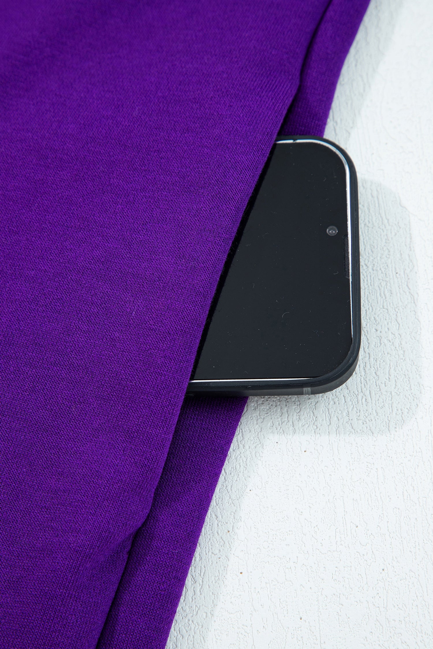 Tillandsia Purple Varsity Contrast Banded Sleeve Shift Sweatshirt Dress-TOPS / DRESSES-[Adult]-[Female]-2022 Online Blue Zone Planet