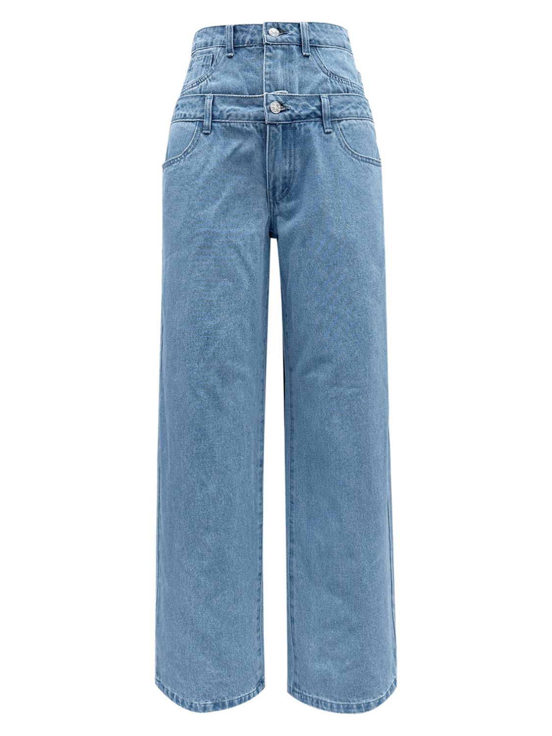 Name.】FAKE LAYERED WAIST DENIM PANTS Blue 【公式通販】