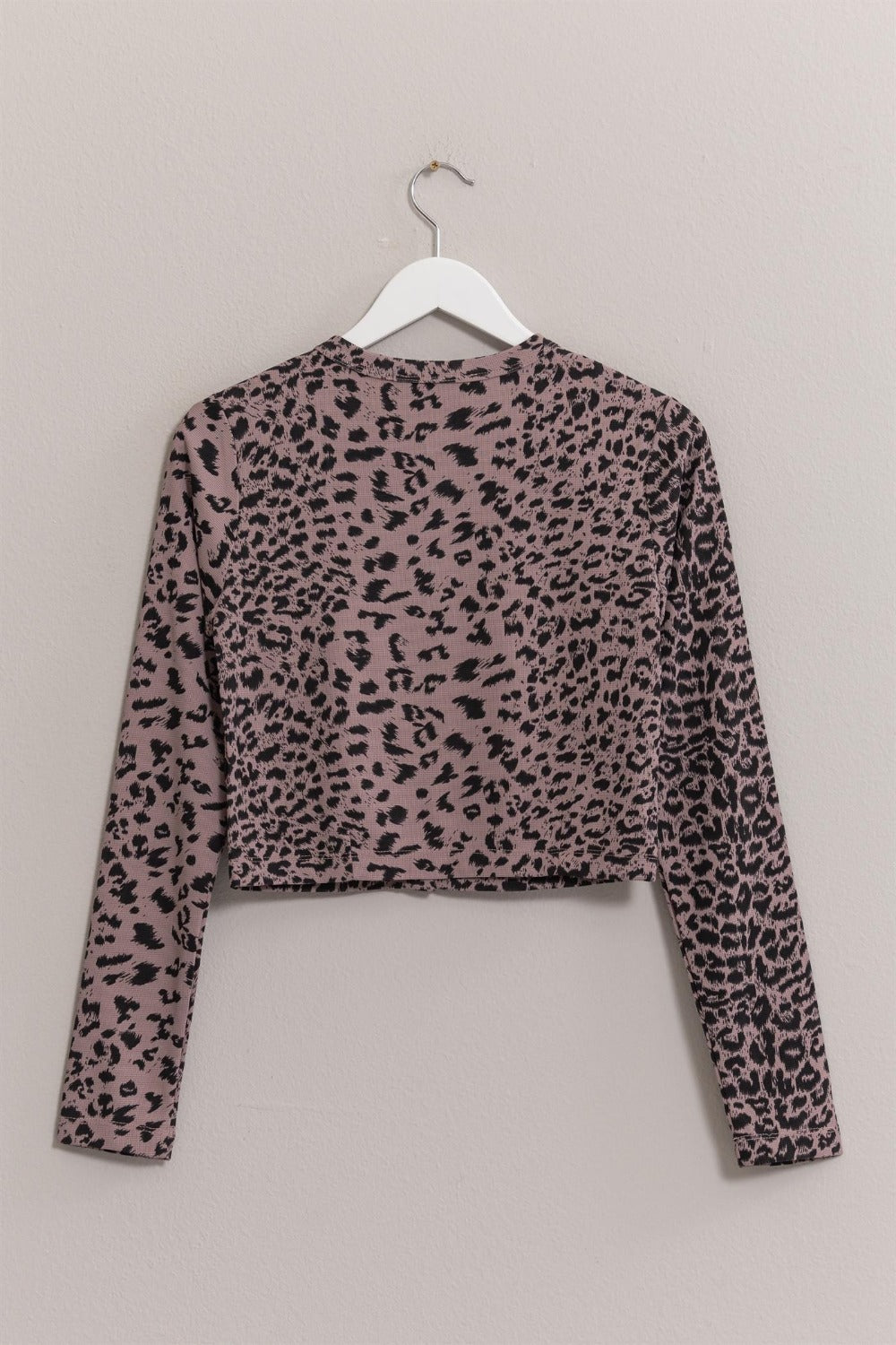 HYFVE Animal Print Snap Down Crop Cardigan-TOPS / DRESSES-[Adult]-[Female]-2022 Online Blue Zone Planet