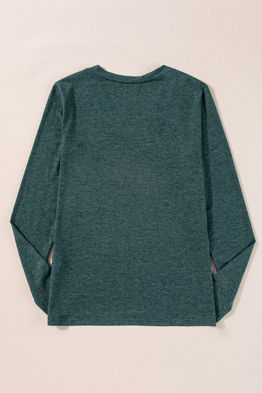 Mist Green Solid Color Long Sleeve V Neck Top-Tops/Long Sleeve Tops-[Adult]-[Female]-2022 Online Blue Zone Planet