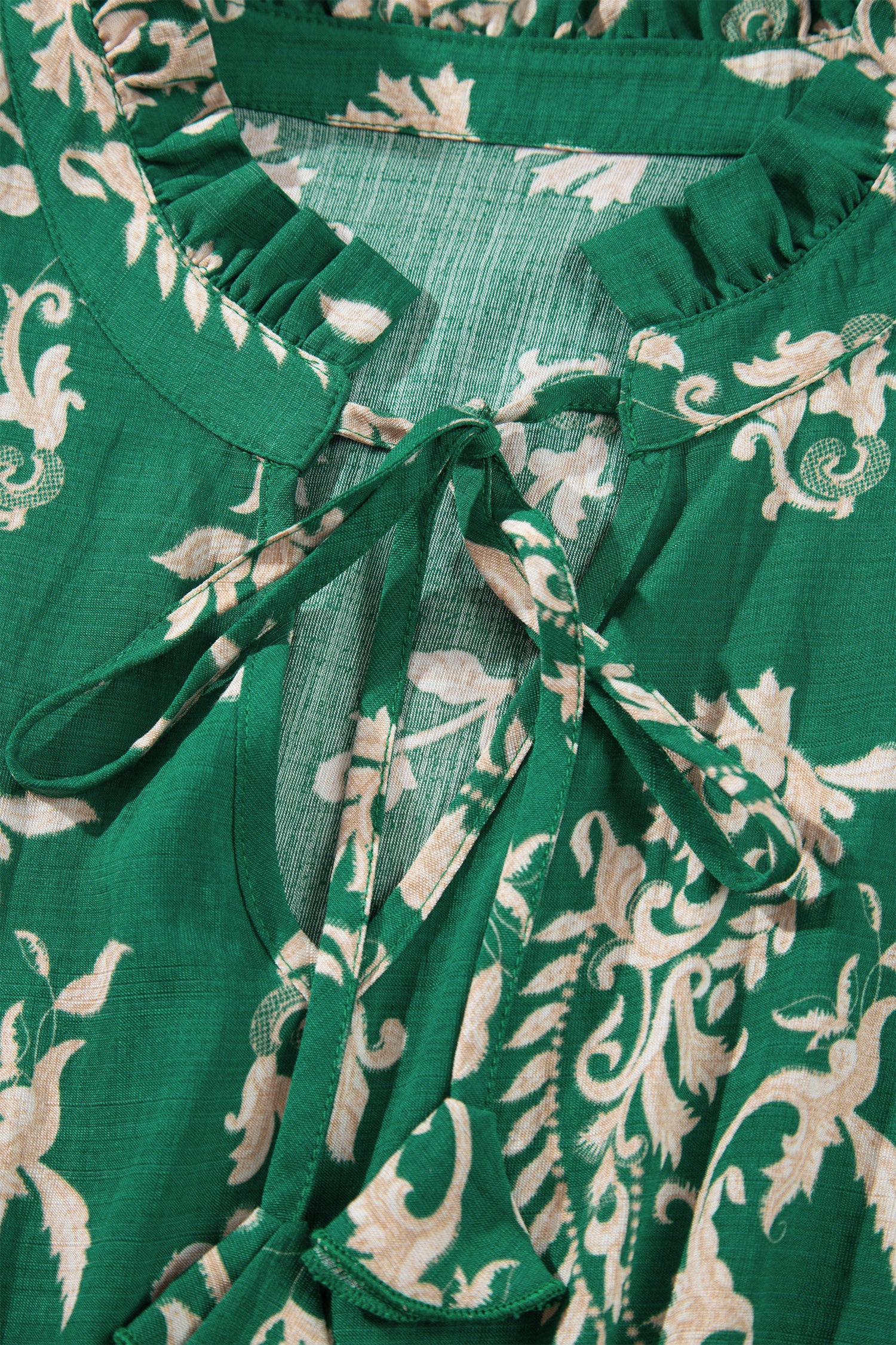 Green Floral Print V Neck Shift Dress Plus Size Dress-TOPS / DRESSES-[Adult]-[Female]-2022 Online Blue Zone Planet
