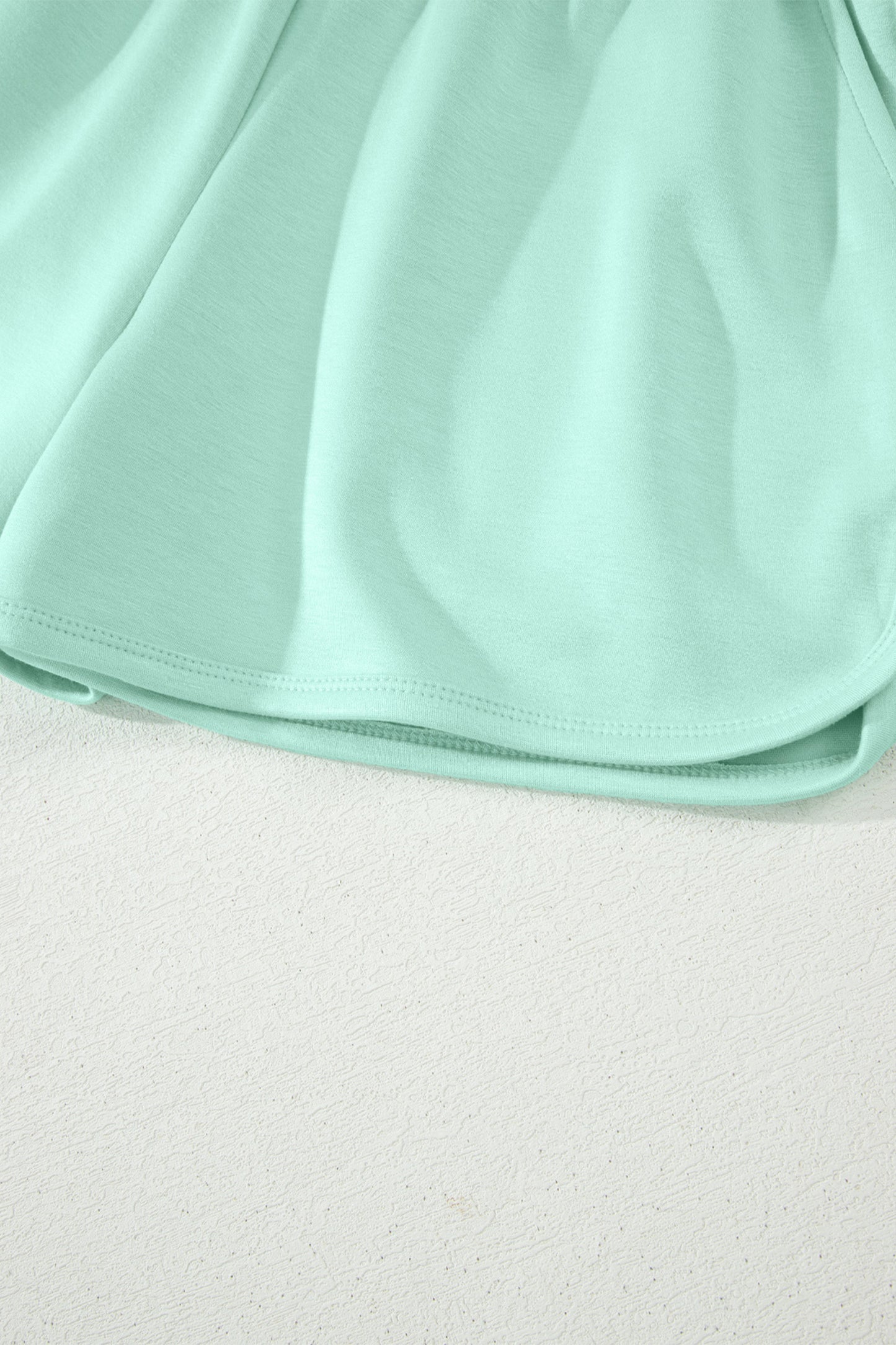 Light Pink Solid Color Exposed Seam Mock Neck Oversize Tee Casual Shorts 2pcs Outfit-Two Piece Sets/Short Sets-[Adult]-[Female]-2022 Online Blue Zone Planet