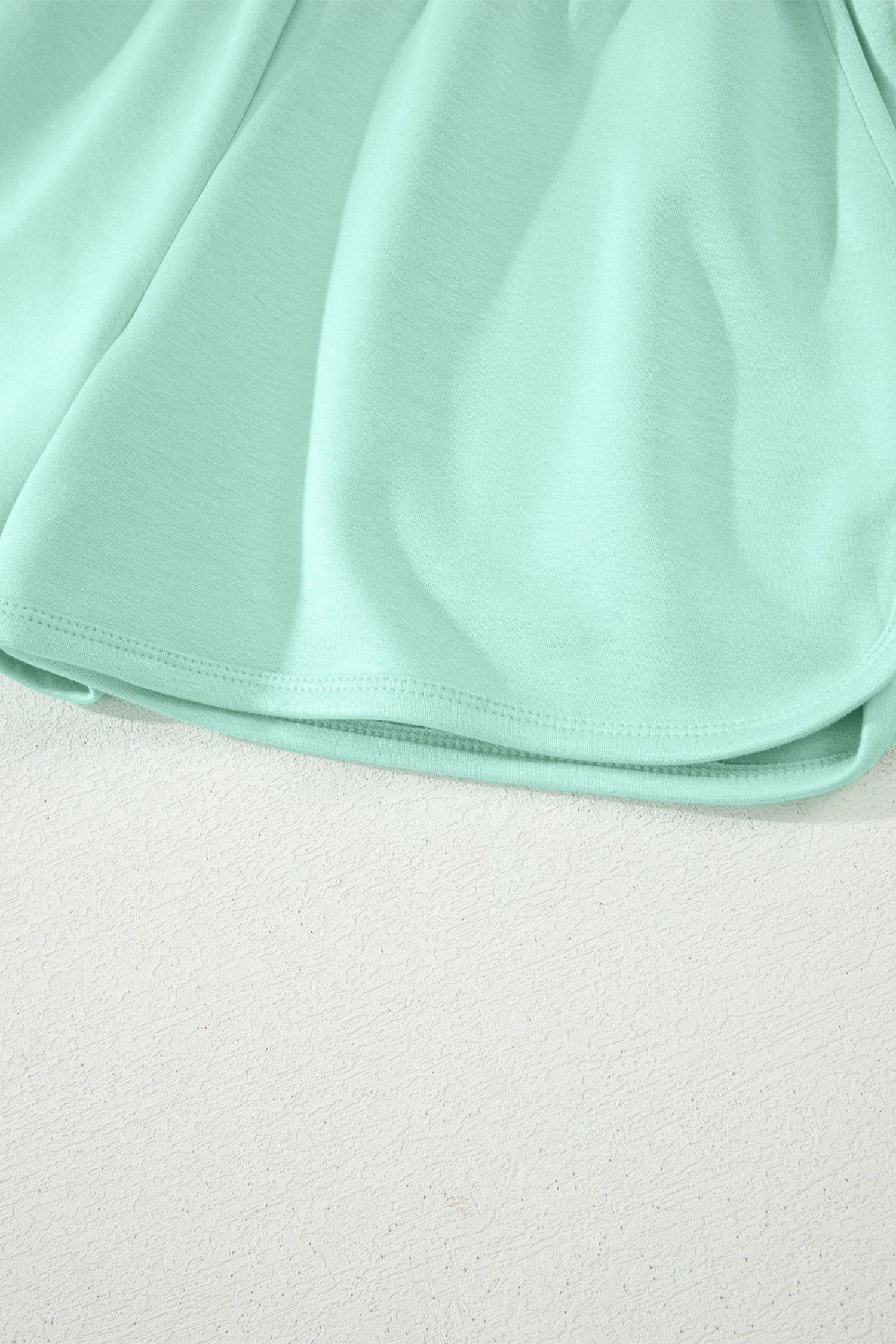 Light Pink Solid Color Exposed Seam Mock Neck Oversize Tee Casual Shorts 2pcs Outfit-Two Piece Sets/Short Sets-[Adult]-[Female]-2022 Online Blue Zone Planet