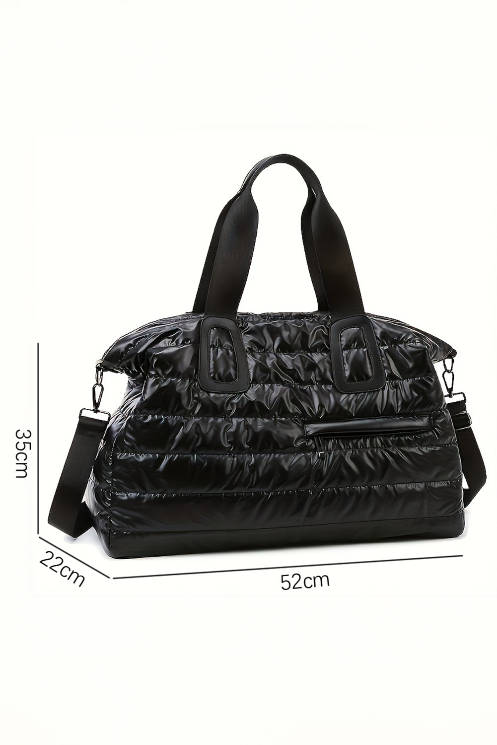 Black Puffy Quilted Tote Bag-Tote Bags-[Adult]-[Female]-Black-ONE SIZE-2022 Online Blue Zone Planet