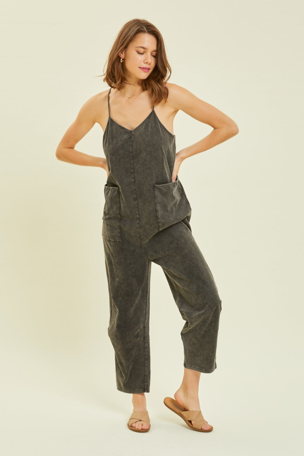 HEYSON Full Size Mineral-Washed Oversized Jumpsuit with Pockets-TOPS / DRESSES-[Adult]-[Female]-2022 Online Blue Zone Planet