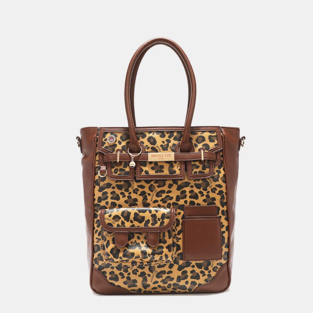 Nicole Lee USA Leopard Large Tote Bag-HANDBAGS-[Adult]-[Female]-Leopard-One Size-2022 Online Blue Zone Planet