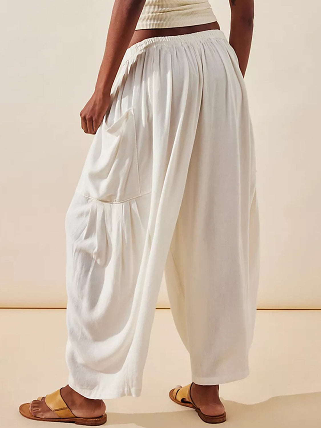 Full Size Wide Leg Pants with Pockets-BOTTOMS SIZES SMALL MEDIUM LARGE-[Adult]-[Female]-2022 Online Blue Zone Planet