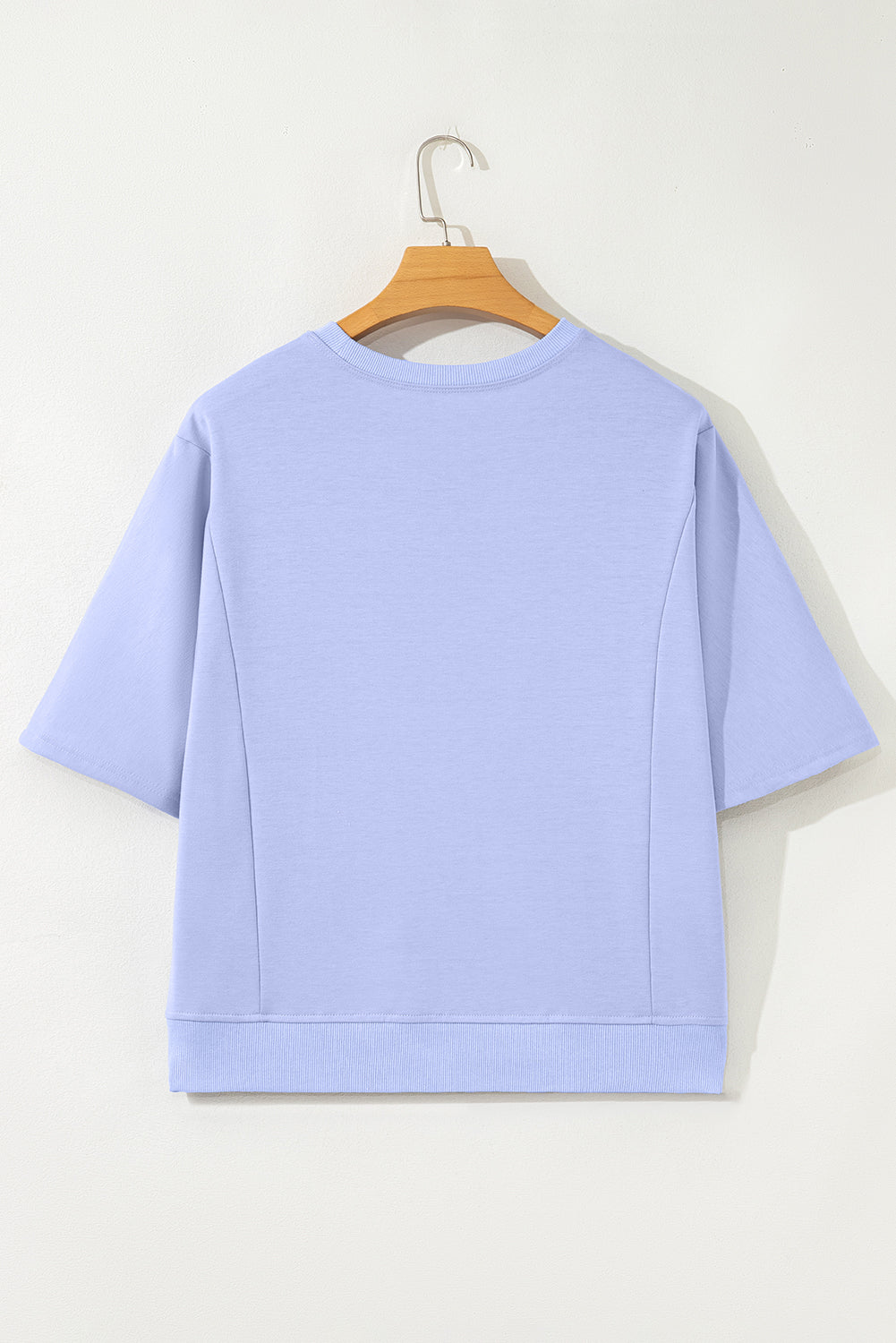 Beau Blue Floral Patched Half Sleeve Tunic Top-Tops/Tops & Tees-[Adult]-[Female]-2022 Online Blue Zone Planet