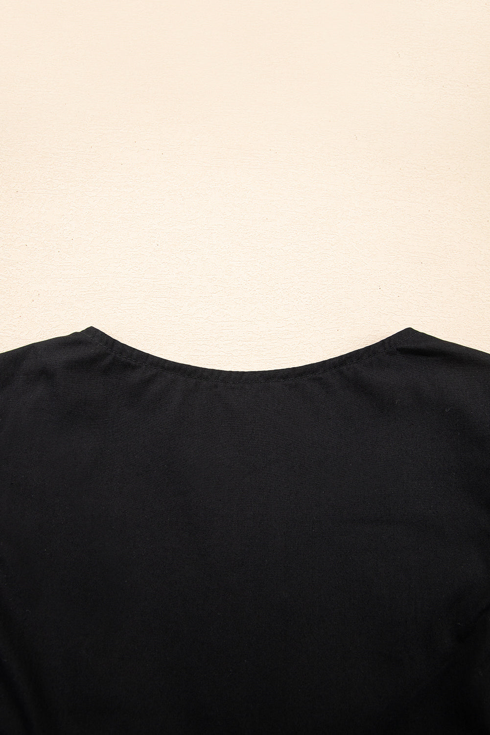 Black Contrast Ricrac Trim Ruffled V Neck Peplum Top-Tops/Blouses & Shirts-[Adult]-[Female]-2022 Online Blue Zone Planet