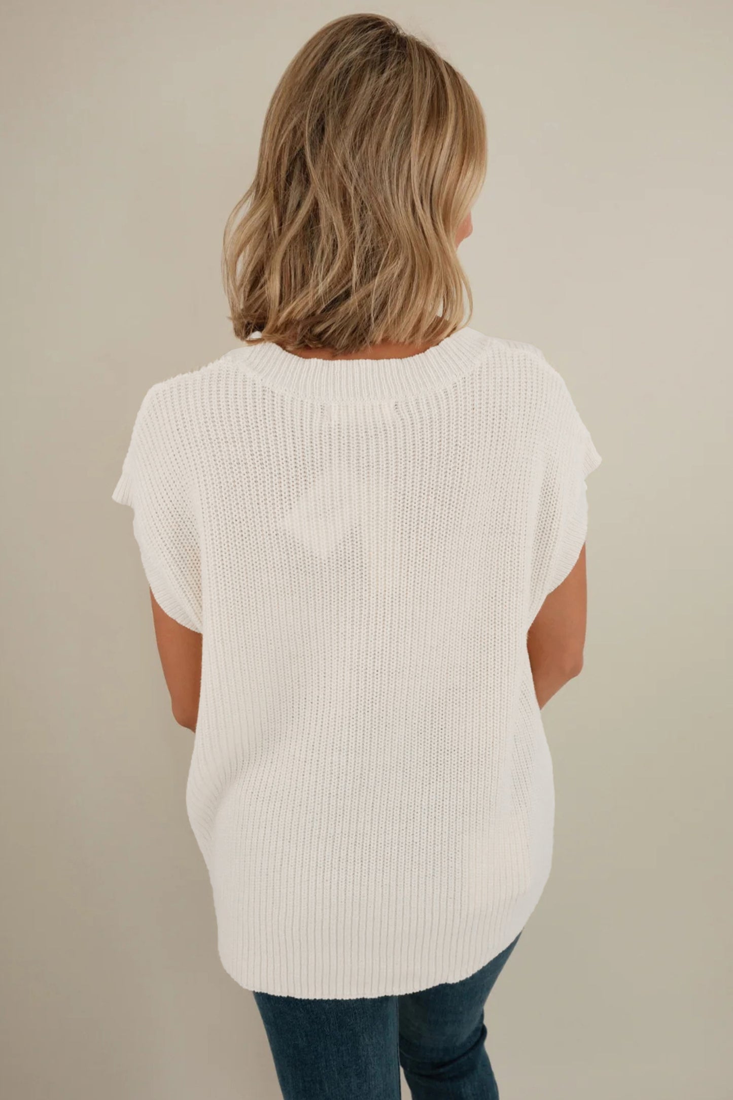 Turquoise Crochet Horseshoe Short Sleeve Knit Sweater-TOPS / DRESSES-[Adult]-[Female]-2022 Online Blue Zone Planet