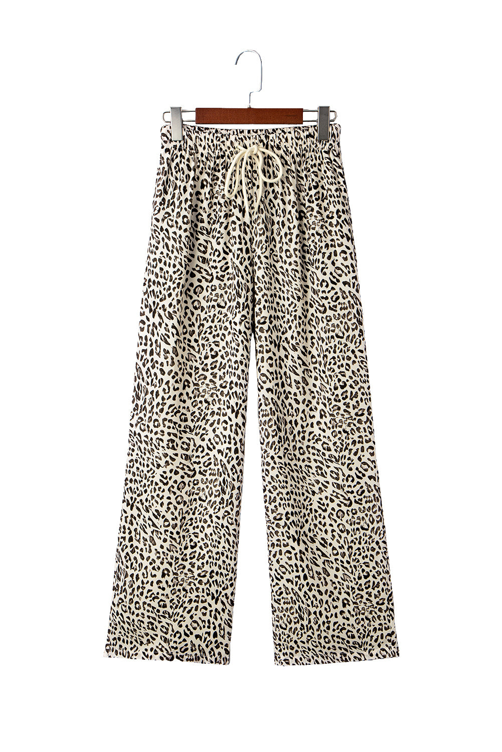 Brown Leopard Drawstring Elastic Waistband Loose Pants-Bottoms/Pants & Culotte-[Adult]-[Female]-2022 Online Blue Zone Planet