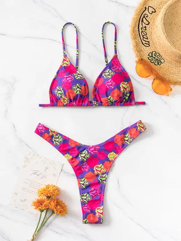 bikini floral print three-piece set (with skirt) BLUE ZONE PLANET