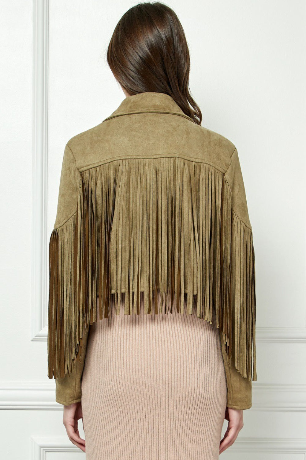 Veveret Suede Fringe Long Sleeve Moto Jacket-TOPS / DRESSES-[Adult]-[Female]-2022 Online Blue Zone Planet