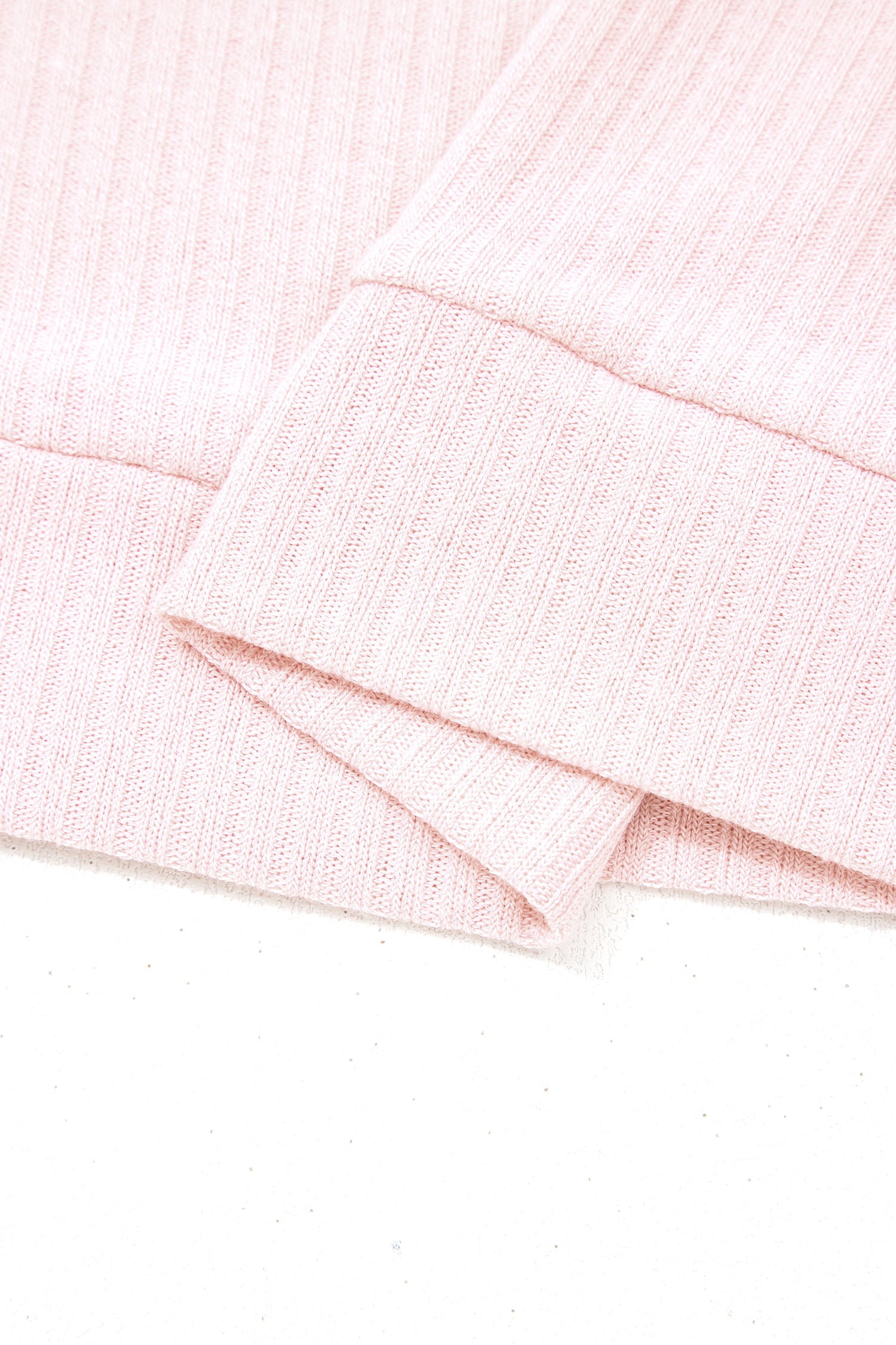 Light Pink Collared V Neck Ribbed Tee-Tops/Tops & Tees-[Adult]-[Female]-2022 Online Blue Zone Planet