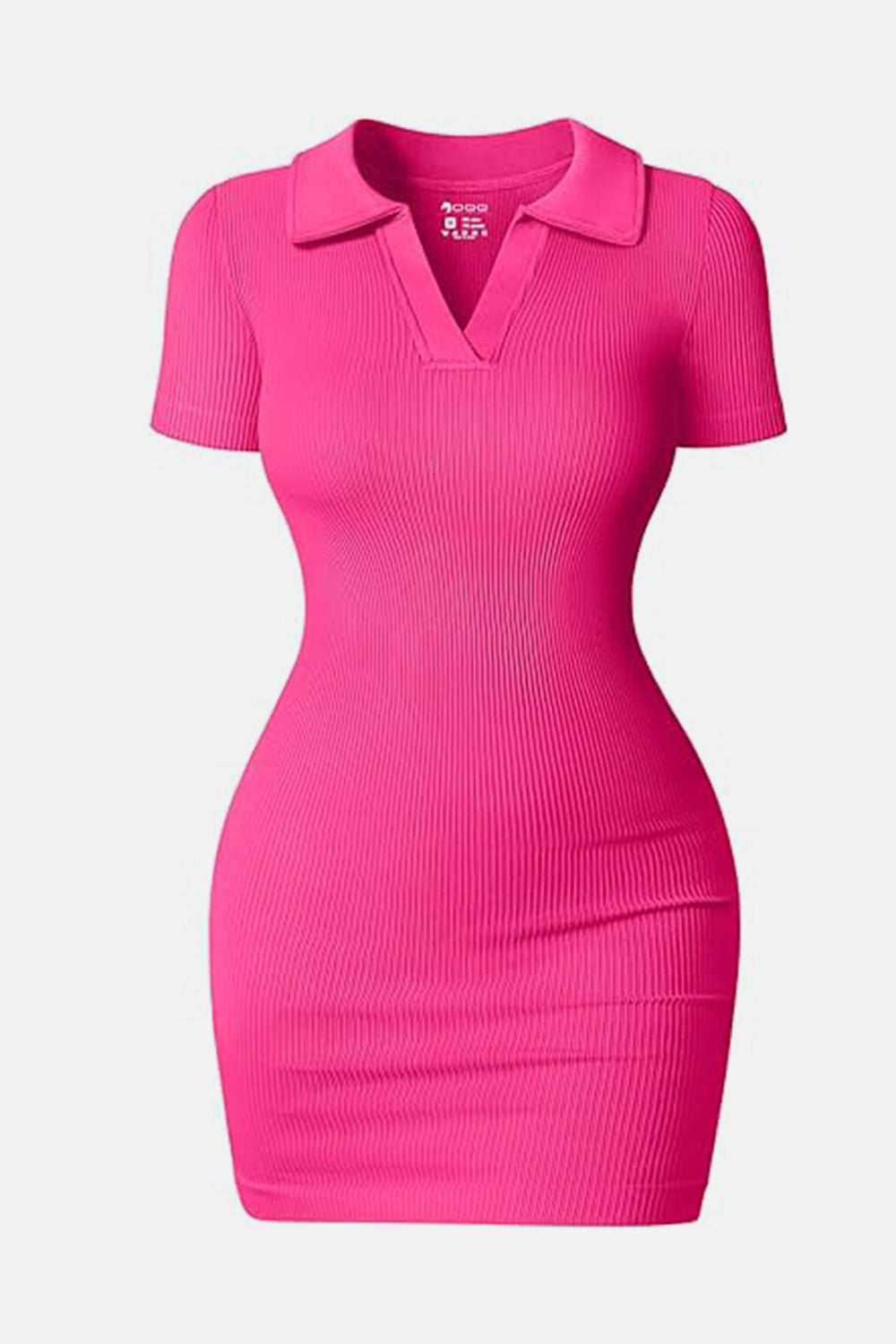 Johnny Collar Short Sleeve Active Dress-TOPS / DRESSES-[Adult]-[Female]-Hot Pink-S-2022 Online Blue Zone Planet