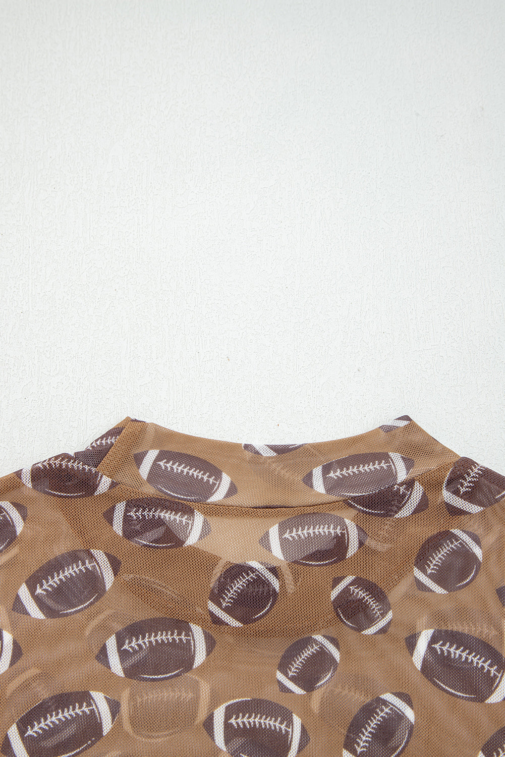 Brown Game Day Rugby Mesh Sheer Long Sleeve Top-Tops/Long Sleeve Tops-[Adult]-[Female]-2022 Online Blue Zone Planet
