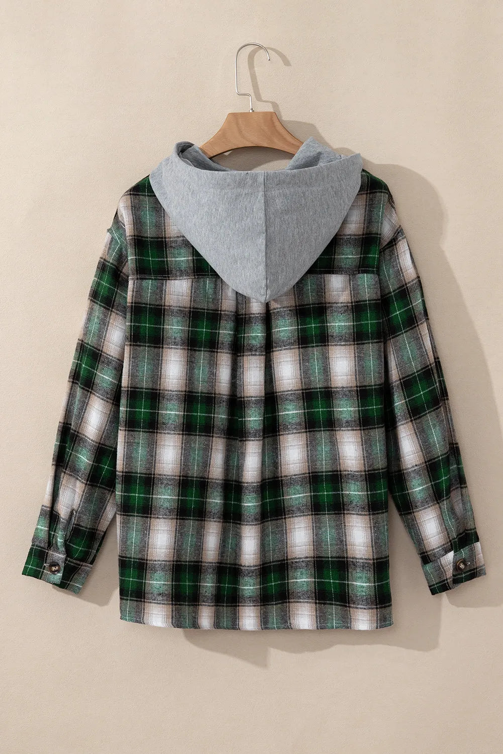 Blue Zone Planet | Drawstring Pocketed Plaid Hooded Jacket-TOPS / DRESSES-[Adult]-[Female]-2022 Online Blue Zone Planet