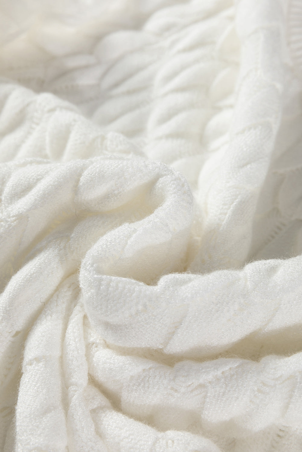 White Fish Scale Textured Knit Ribbed High Neck Short Sleeve Sweater-TOPS / DRESSES-[Adult]-[Female]-2022 Online Blue Zone Planet