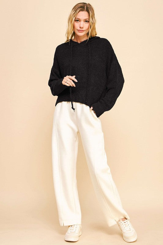 Davi & Dani Drop Shoulder Long Sleeve Hooded Sweater-TOPS / DRESSES-[Adult]-[Female]-2022 Online Blue Zone Planet