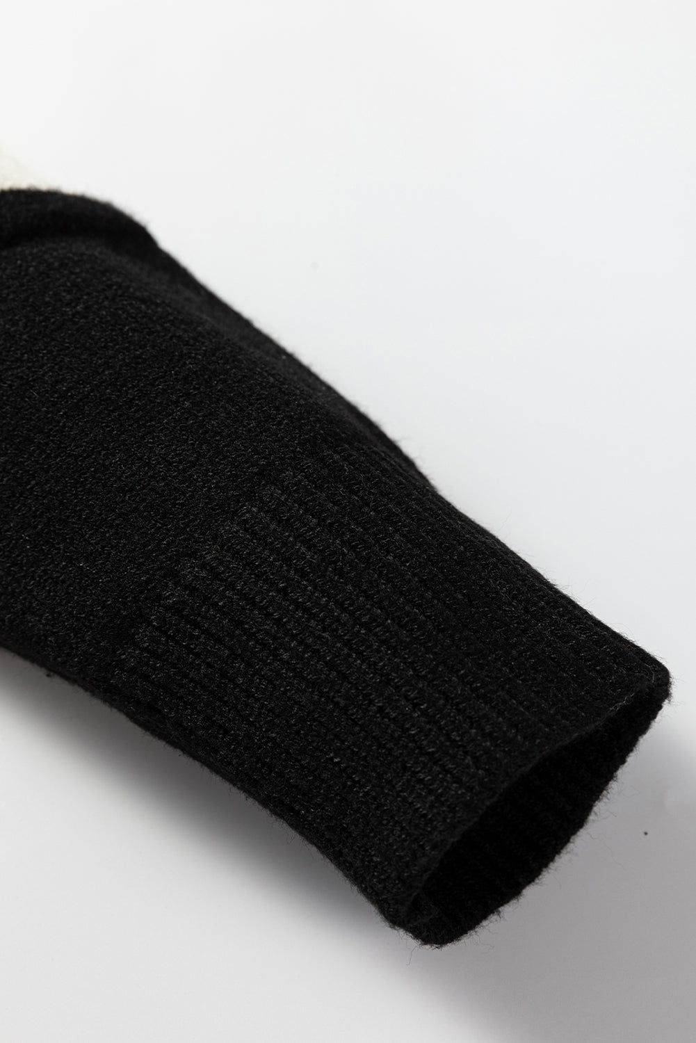 Black Colorblock Crew Neck Drop Shoulder Sweater-TOPS / DRESSES-[Adult]-[Female]-2022 Online Blue Zone Planet