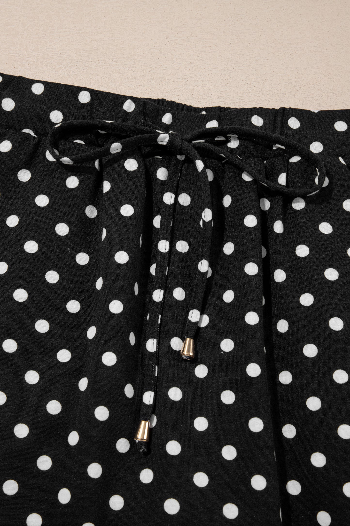 Fiery Red Polka Dot Drawstring Casual Mini Skort-Bottoms/Skirts & Petticoat-[Adult]-[Female]-2022 Online Blue Zone Planet