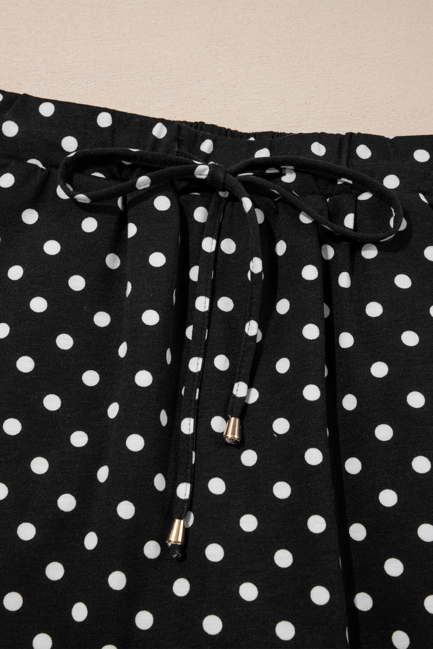 Fiery Red Polka Dot Drawstring Casual Mini Skort-Bottoms/Skirts & Petticoat-[Adult]-[Female]-2022 Online Blue Zone Planet
