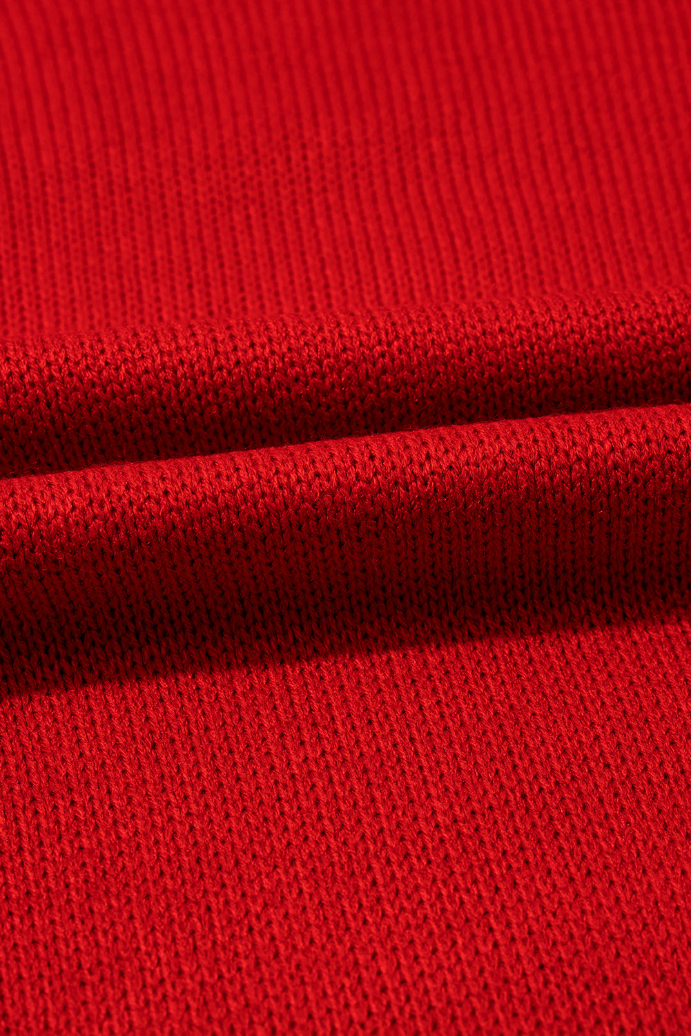 Blue Zone Planet | Racing Red Merry Graphic Sequin Sleeves Christmas Turtleneck Sweater-Sweaters & Cardigans/Sweaters-[Adult]-[Female]-2022 Online Blue Zone Planet