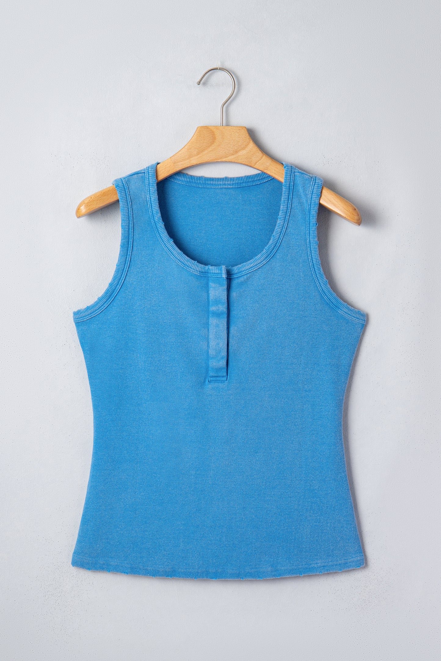 Bright Pink Vintage Distressed Ribbed Mineral Wash Tank Top-Tops/Tank Tops-[Adult]-[Female]-2022 Online Blue Zone Planet