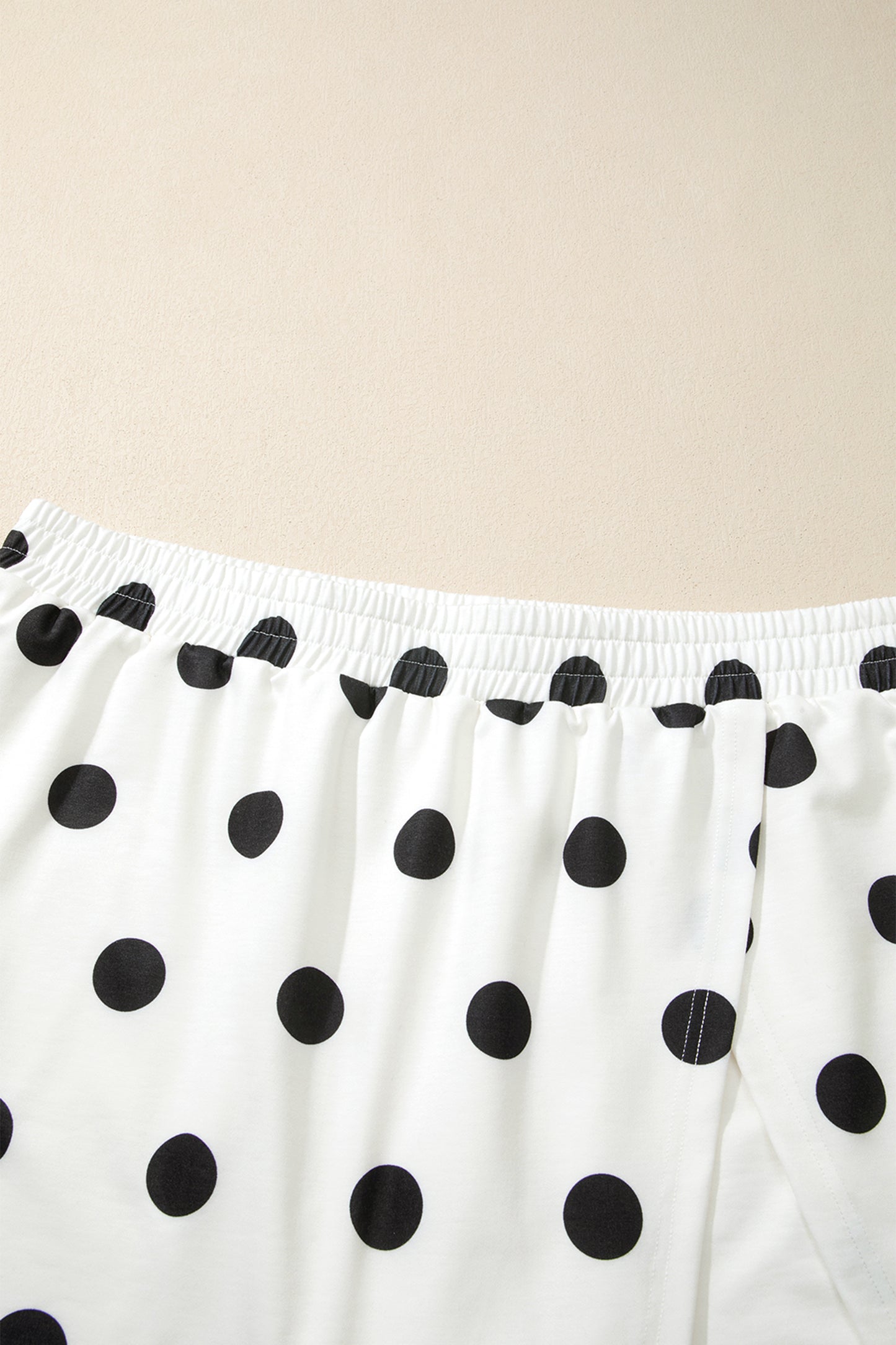 White Plus Size Polka Dot Printed Tank Split Skort 2pcs Outfit-Plus Size/Plus Size Loungewear-[Adult]-[Female]-2022 Online Blue Zone Planet
