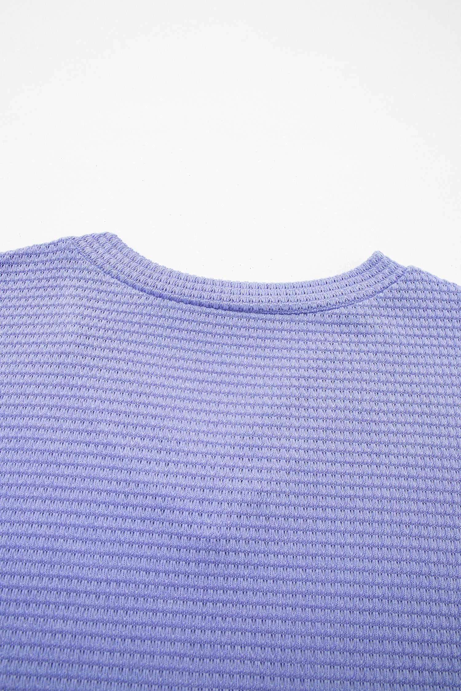 Clearly Aqua Waffle V Neck Short Sleeve Knit Top-Tops/Tops & Tees-[Adult]-[Female]-2022 Online Blue Zone Planet