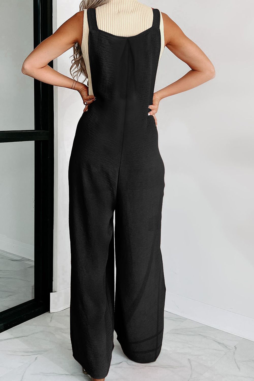 Buttoned Wide Leg Overalls-TOPS / DRESSES-[Adult]-[Female]-2022 Online Blue Zone Planet