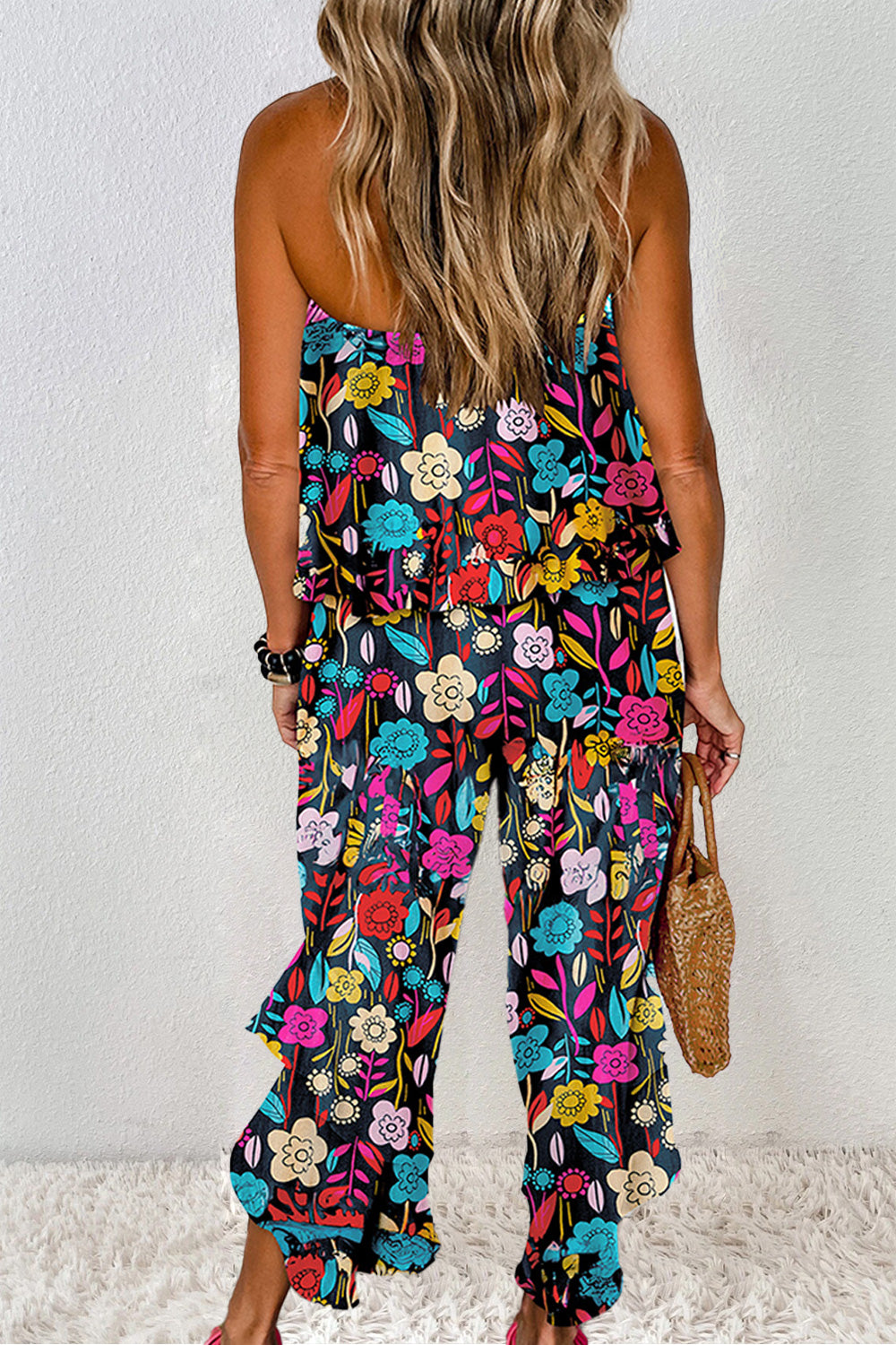 Printed Tube Wide Leg Jumpsuit-TOPS / DRESSES-[Adult]-[Female]-2022 Online Blue Zone Planet