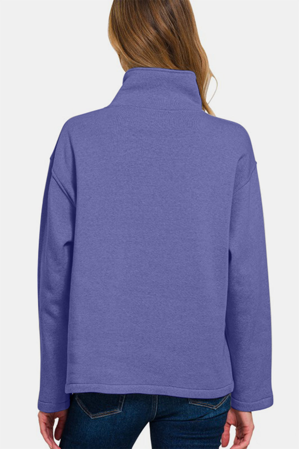Zenana Turtleneck Half Snap Fleece Sweatshirt-TOPS / DRESSES-[Adult]-[Female]-2022 Online Blue Zone Planet