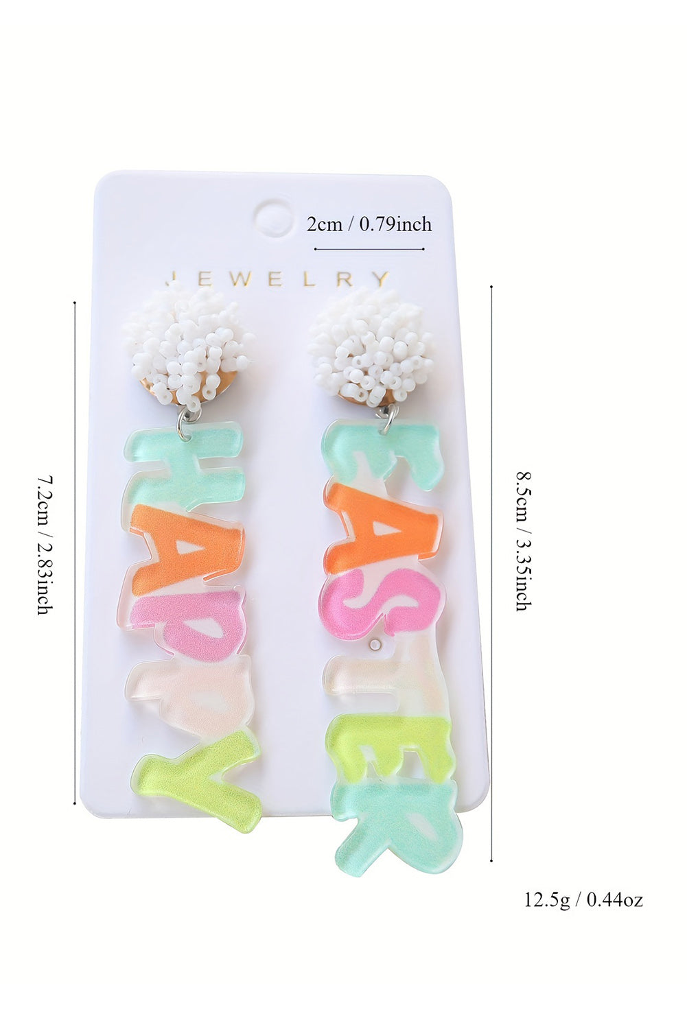 Pink Colorful HAPPY EASTER Drop Earrings-Accessories/Jewelry-[Adult]-[Female]-2022 Online Blue Zone Planet