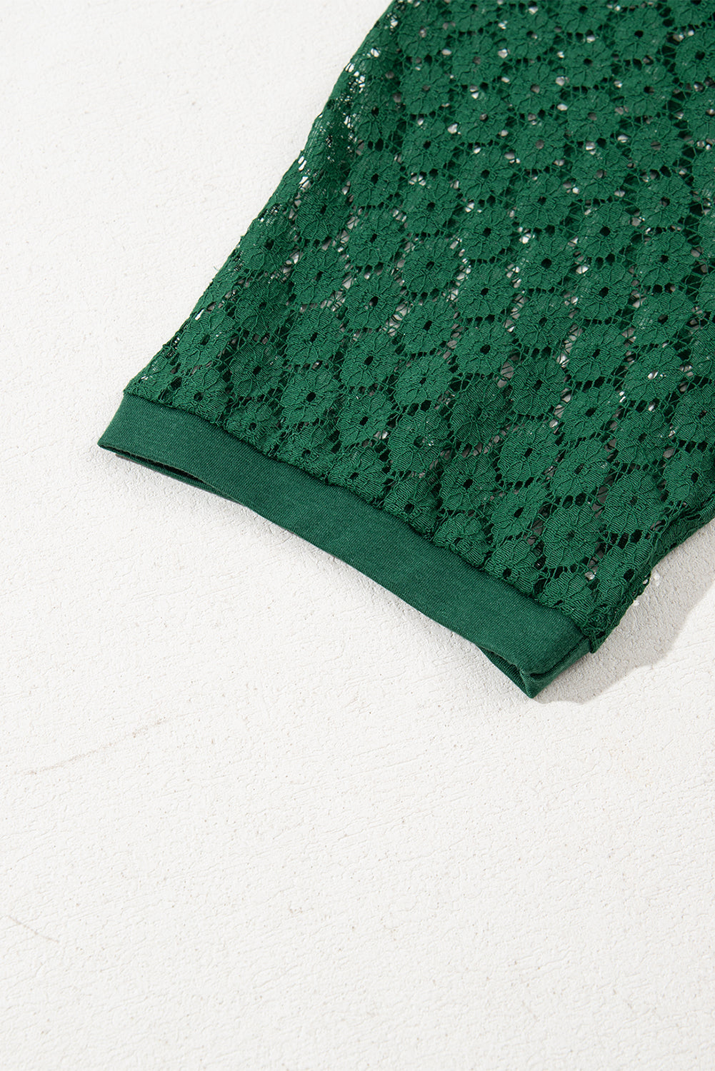 Green Contrast Lace Raglan Sleeve Pleated Detail Shift Dress-TOPS / DRESSES-[Adult]-[Female]-2022 Online Blue Zone Planet