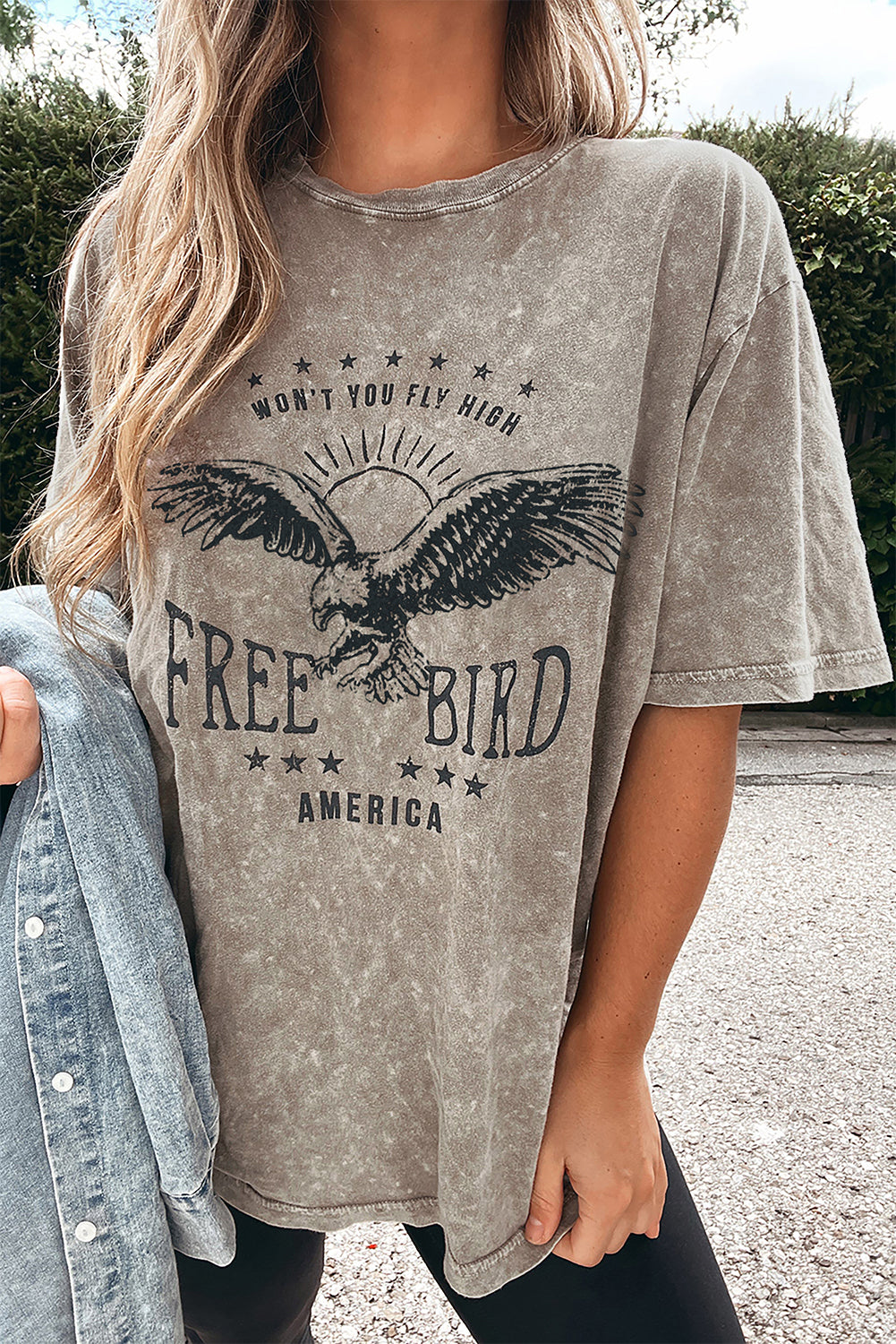 Parchment America Free Bird Vintage Graphic Mineral Washed Tee-Tops/Tops & Tees-[Adult]-[Female]-Parchment-S-2022 Online Blue Zone Planet