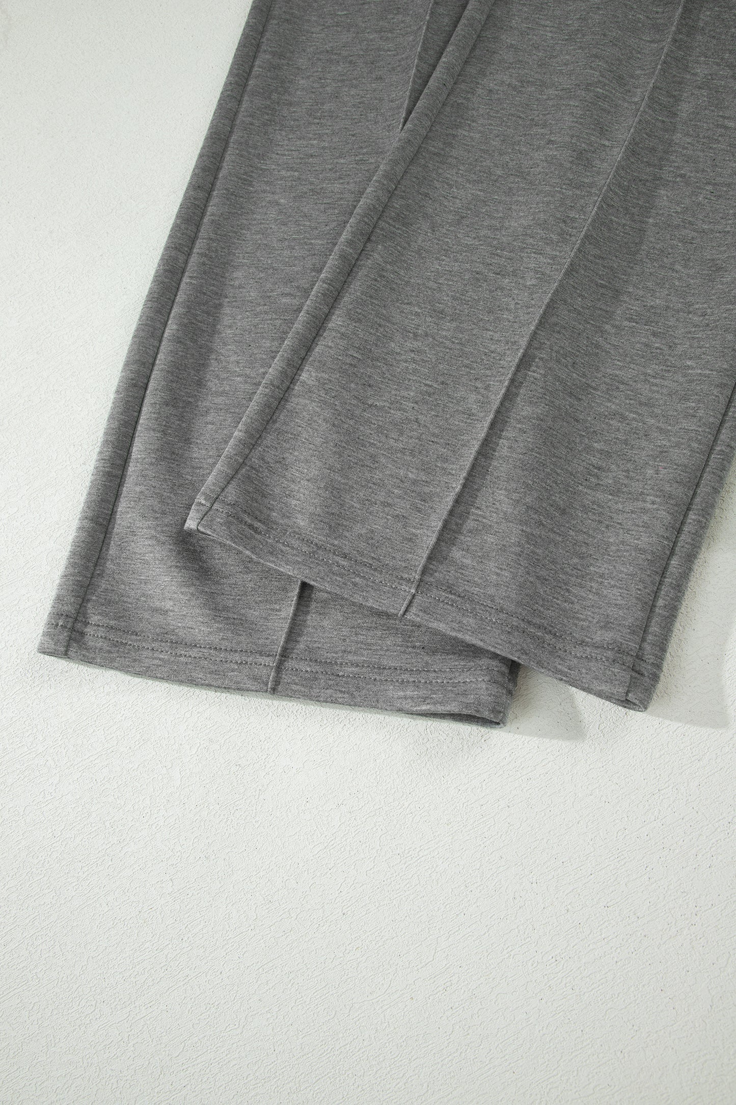 Gray Half Zip Polo Tee Casual Pant Set-Two Piece Sets/Pant Sets-[Adult]-[Female]-2022 Online Blue Zone Planet