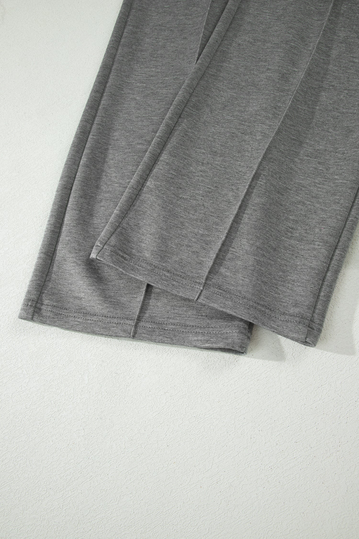 Gray Half Zip Polo Tee Casual Pant Set-Two Piece Sets/Pant Sets-[Adult]-[Female]-2022 Online Blue Zone Planet