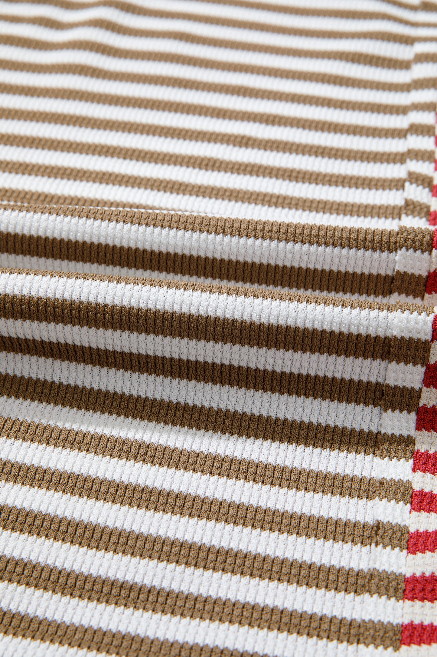 Red Striped Colorblock V Neck Long Sleeve Top-Tops/Long Sleeve Tops-[Adult]-[Female]-2022 Online Blue Zone Planet