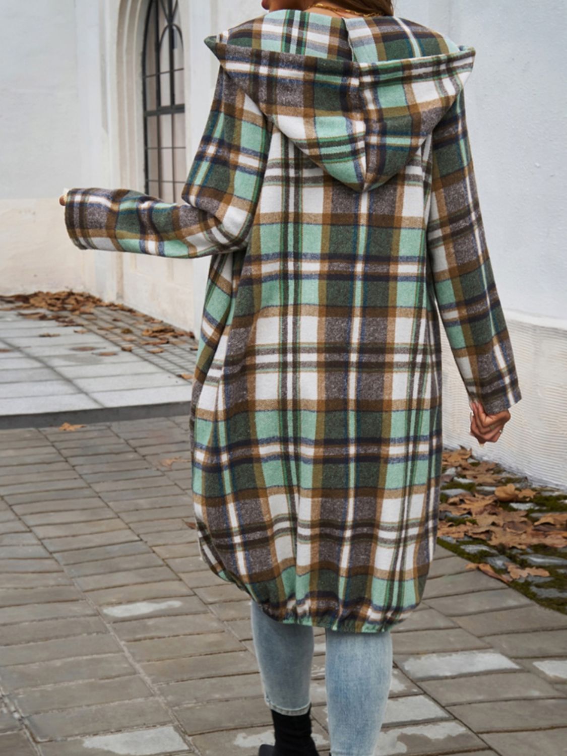 Plaid Zip Up Hooded Coat-TOPS / DRESSES-[Adult]-[Female]-2022 Online Blue Zone Planet