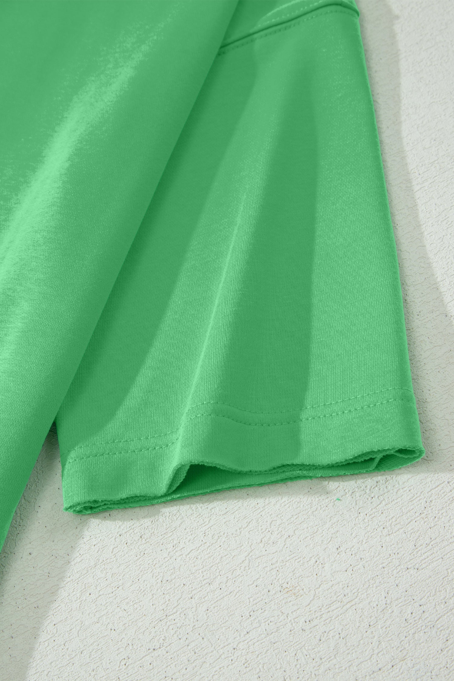 Bright Green Solid Color Raw Edge Half Sleeve Pocketed Loose Romper-Bottoms/Jumpsuits & Rompers-[Adult]-[Female]-2022 Online Blue Zone Planet