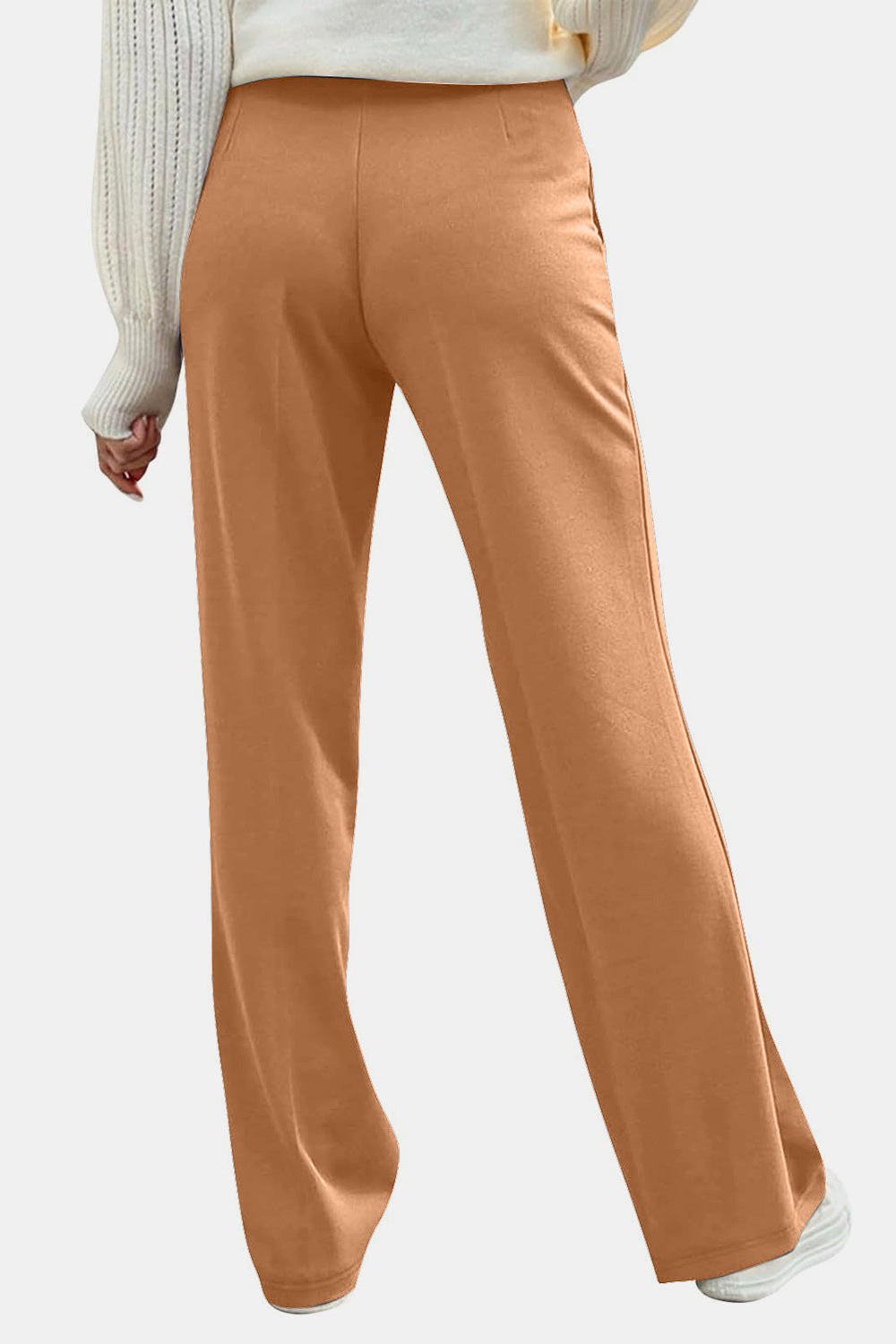 Decorative Button High Rise Pants-BOTTOMS SIZES SMALL MEDIUM LARGE-[Adult]-[Female]-2022 Online Blue Zone Planet