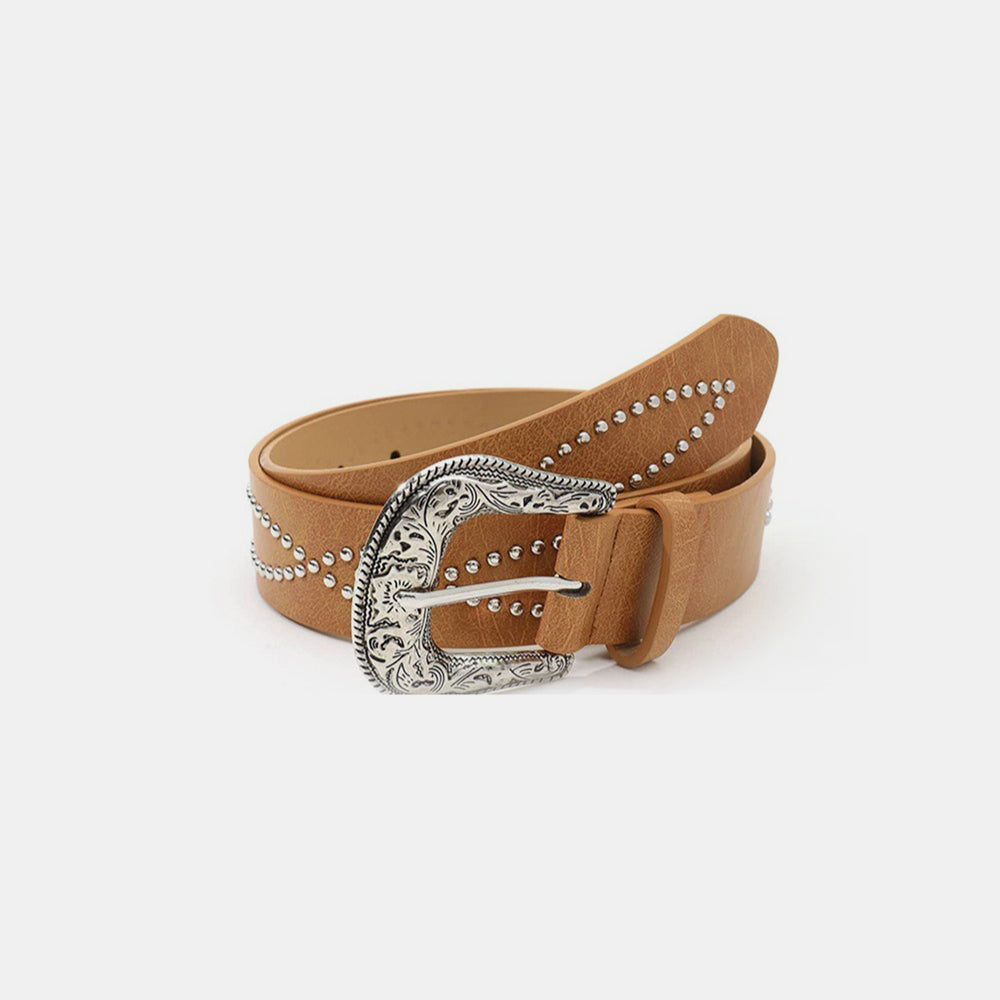 PU Leather Rhinestone Belt-BELTS-[Adult]-[Female]-2022 Online Blue Zone Planet