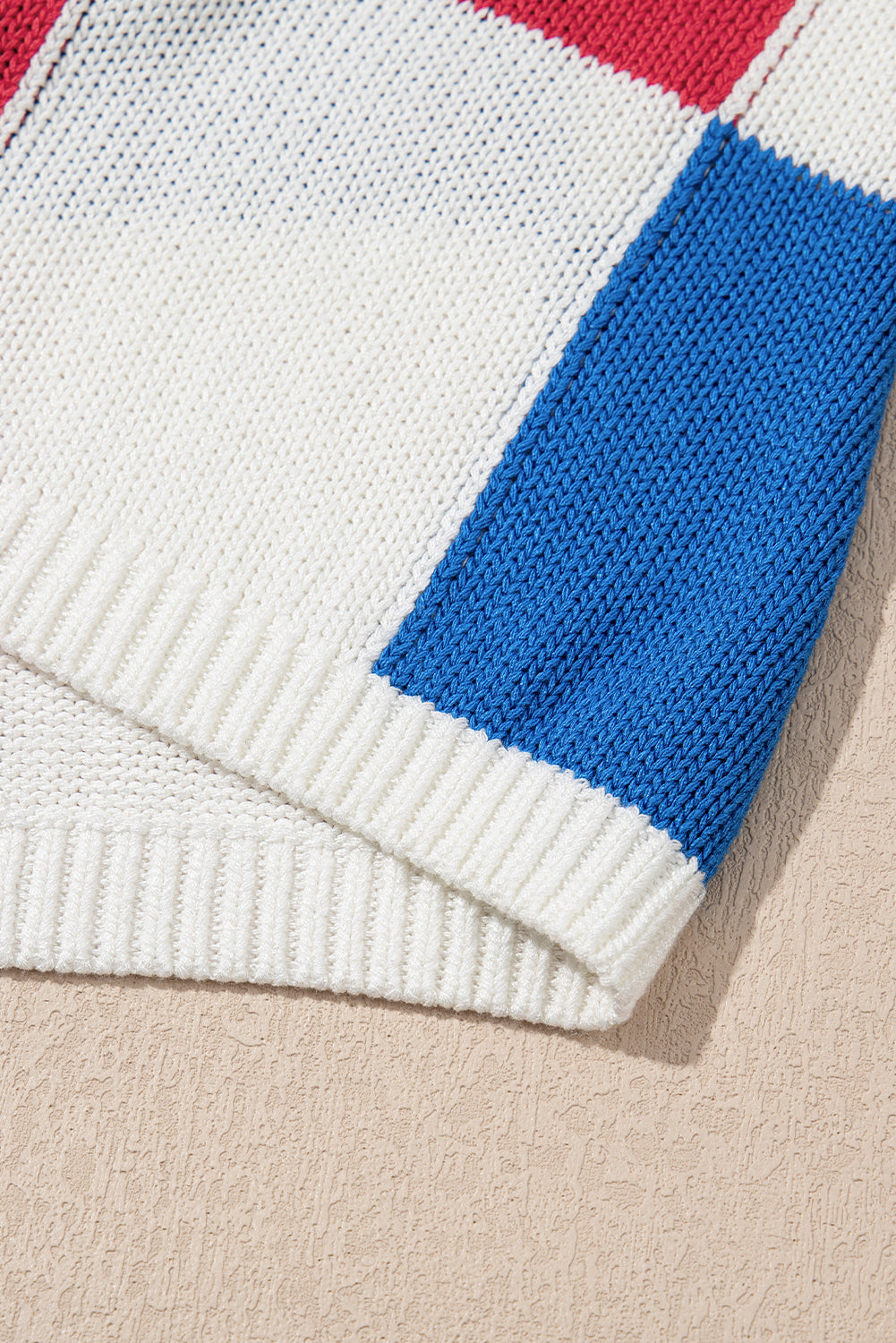 White Color Block Cap Sleeve Sweater-Sweaters & Cardigans/Short Sleeve Sweaters-[Adult]-[Female]-2022 Online Blue Zone Planet