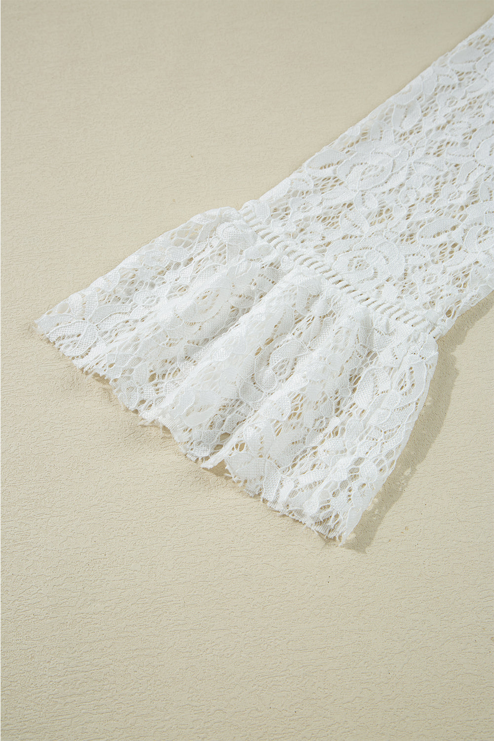 White Tie V Neck Lace Ruffle Detail Long Sleeve Blouse-Tops/Blouses & Shirts-[Adult]-[Female]-2022 Online Blue Zone Planet