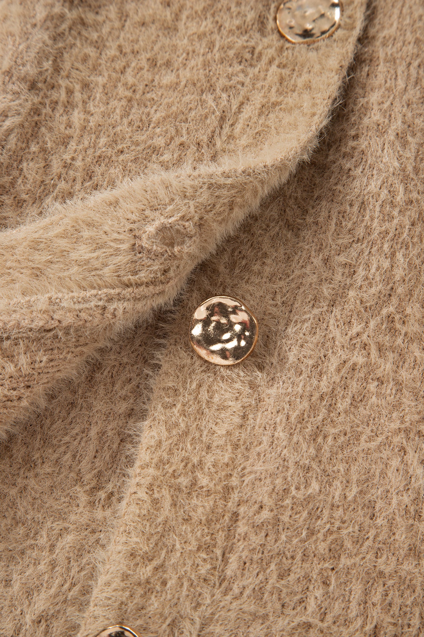 Smoke Gray Fuzzy Buttoned Front Midi Solid Cardigan-Sweaters & Cardigans/Cardigans-[Adult]-[Female]-2022 Online Blue Zone Planet