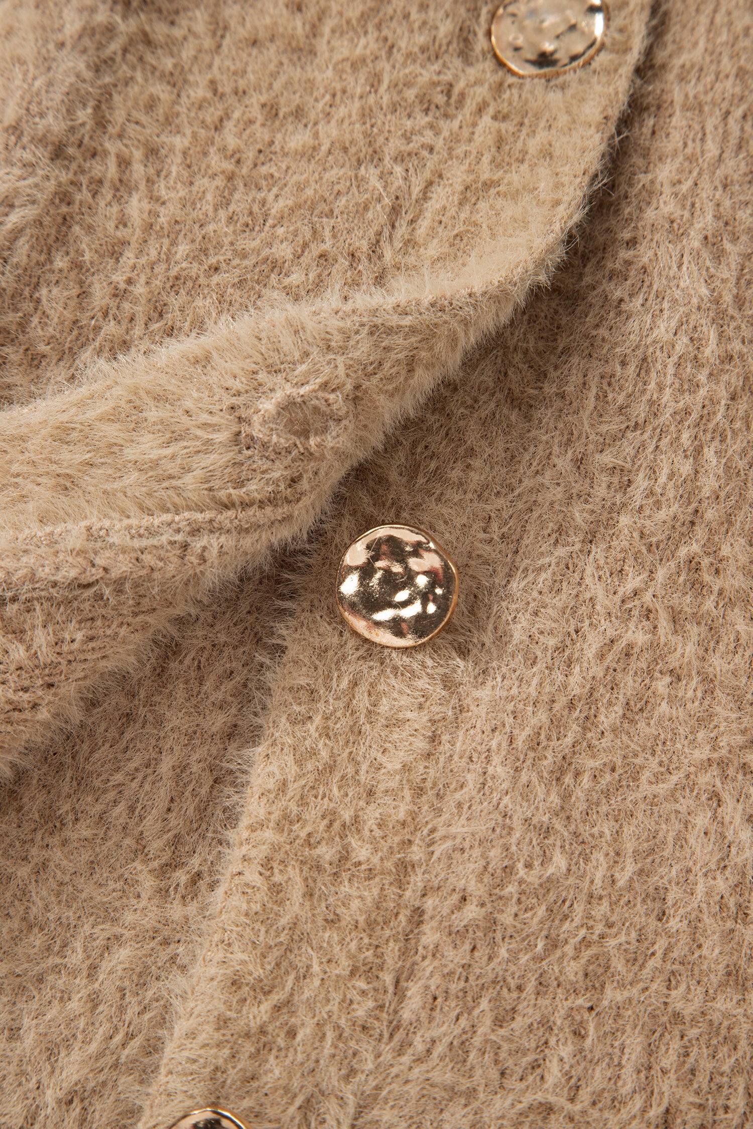 Smoke Gray Fuzzy Buttoned Front Midi Solid Cardigan-Sweaters & Cardigans/Cardigans-[Adult]-[Female]-2022 Online Blue Zone Planet