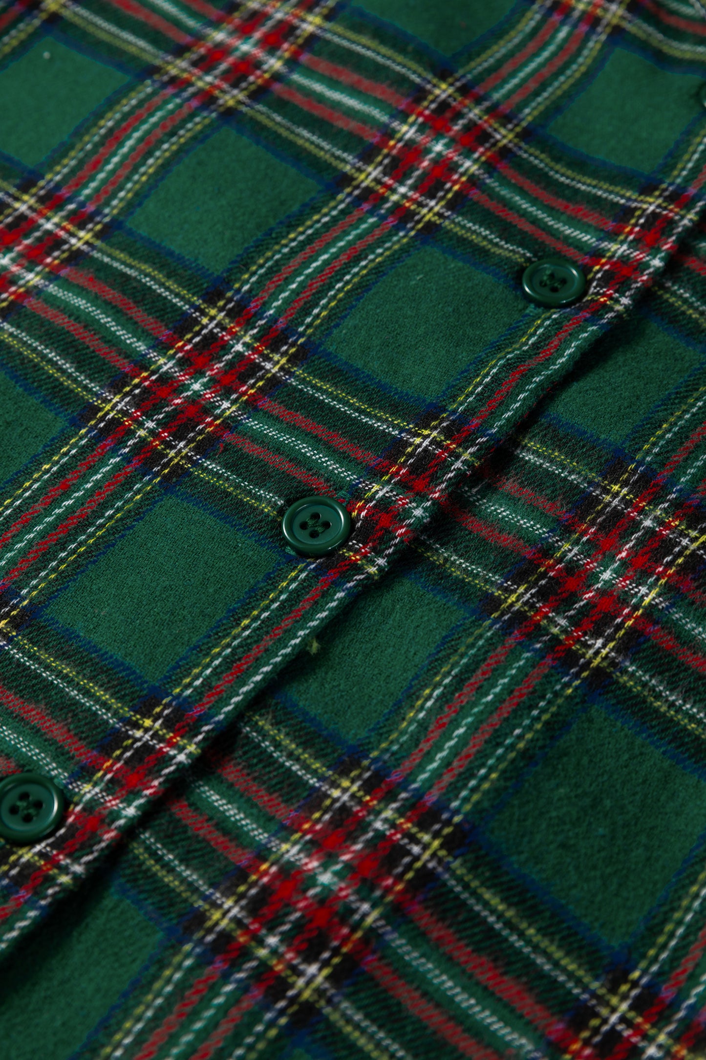 Green Plaid Contrast Patched Christmas Holiday Long Sleeve Shirt and Short 2pcs Pajama Set-Loungewear & Sleepwear/Sleepwear-[Adult]-[Female]-2022 Online Blue Zone Planet